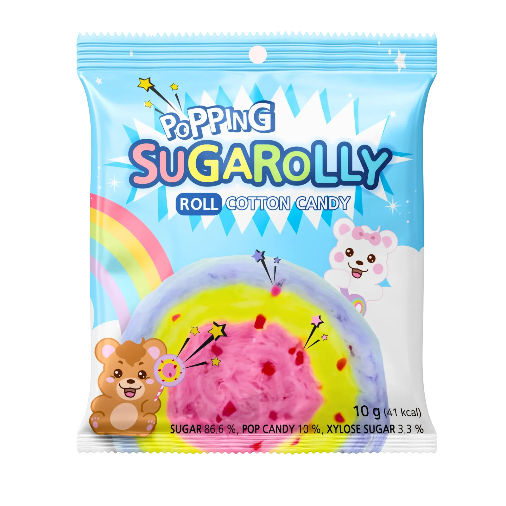 SUGAROLLY POPPING ROLL COTTON CANDY 10G