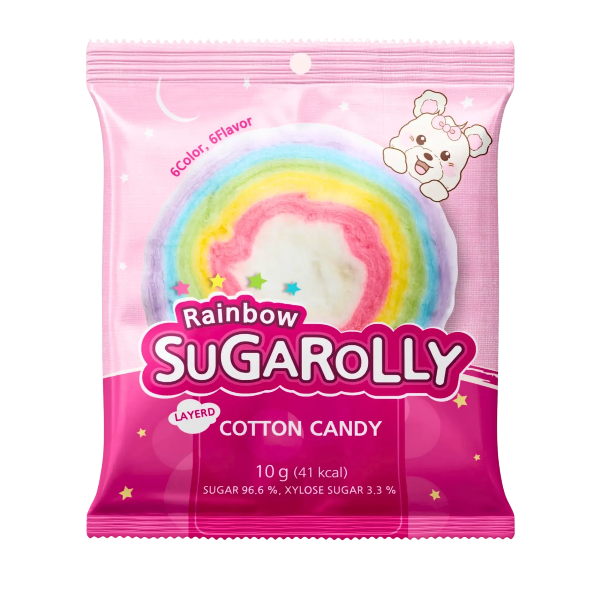 [COT001] SUGAROLLY RAINBOW LAYERED COTTON CANDY 10x10G